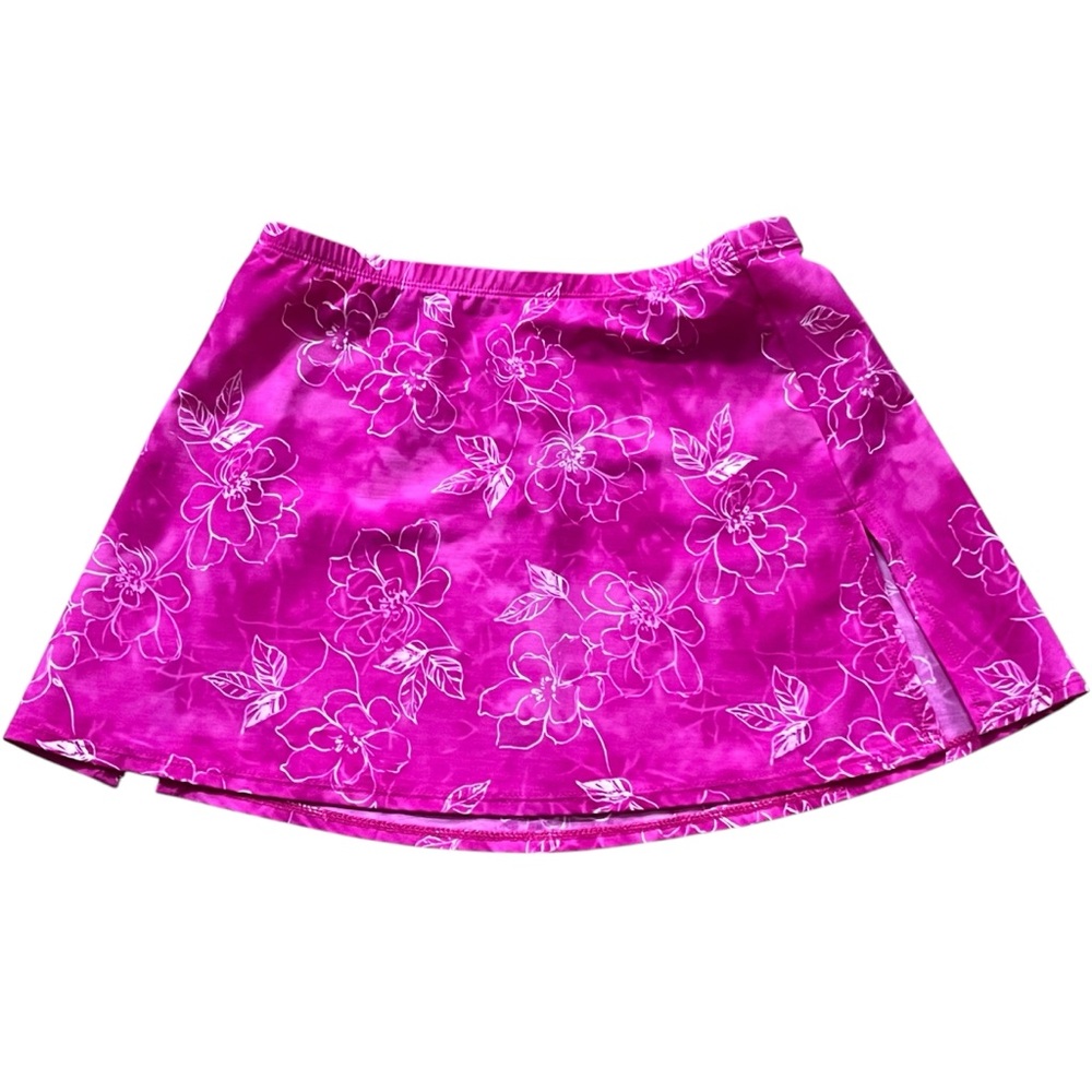 MagicSuit Hot Pink‎ Women M Swim Skirt Floral Estilo Beach Resort Pool Barbie